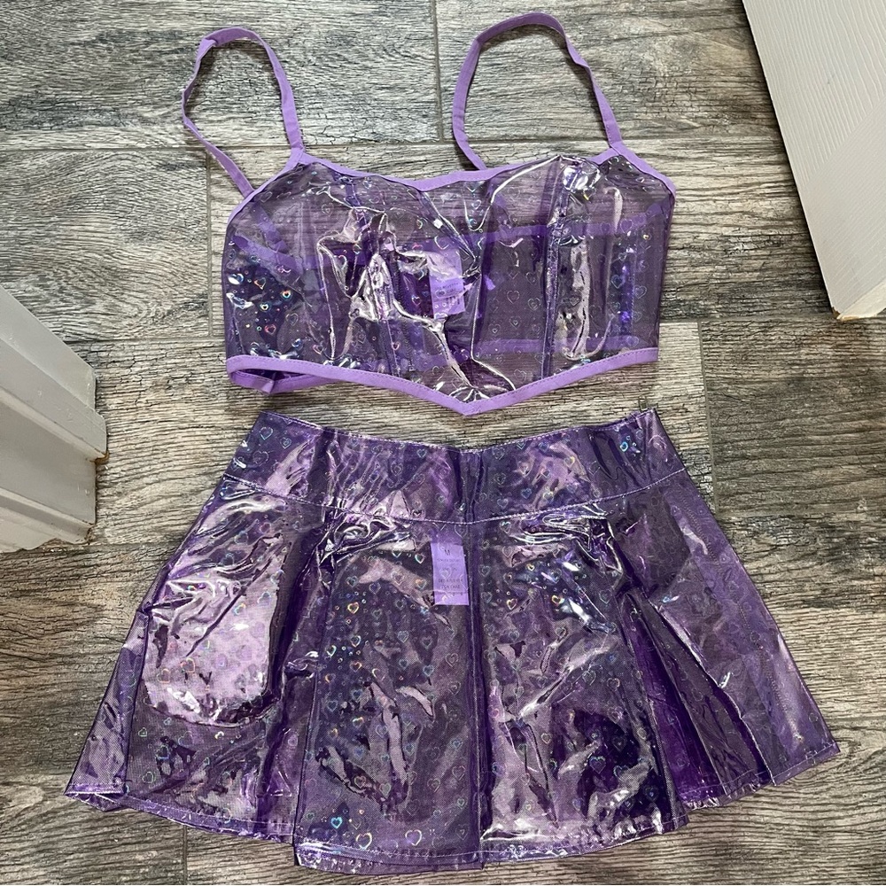 Purple Holographic Sheer Rave Festival Set